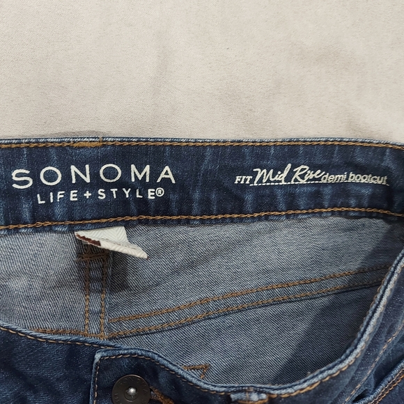 Sonoma Life and Style Blue Denim Jeans Women Size 6S Boot cut - Picture 3 of 7